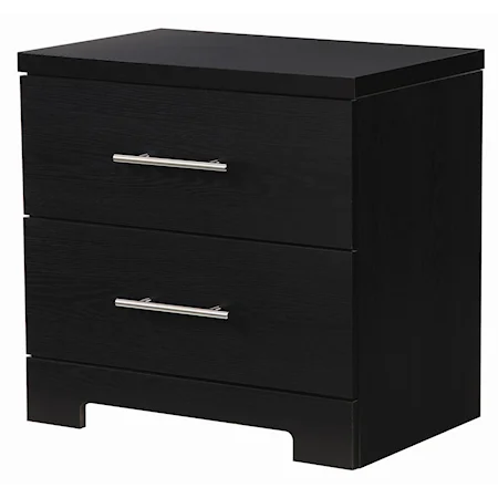 Two Drawer Nightstand with Roller Glides